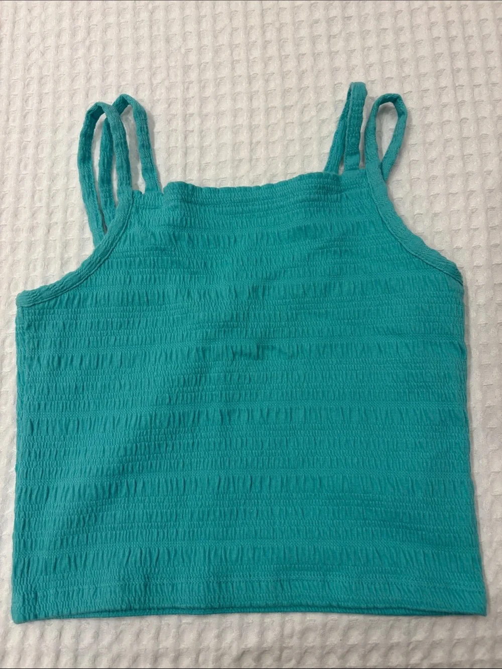 Old Navy Girls 3-Pack Smocked Tank Tops - Aqua, Black, White